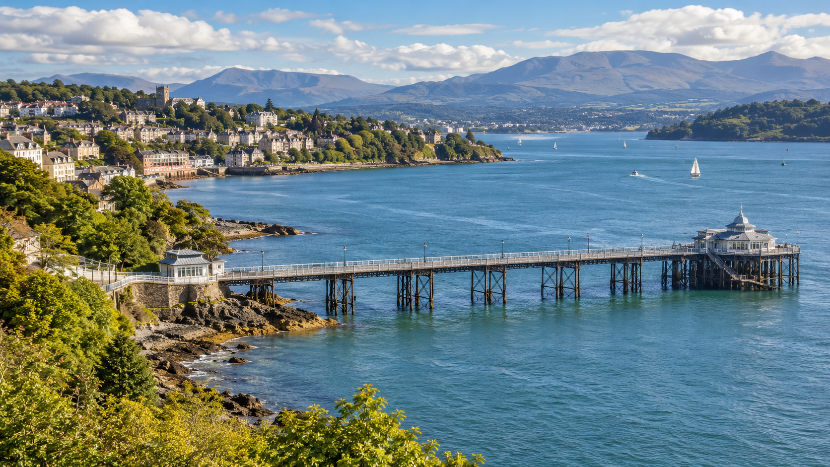 Bangor Pier and Menai Strait representing spray cork insulation services in Bangor