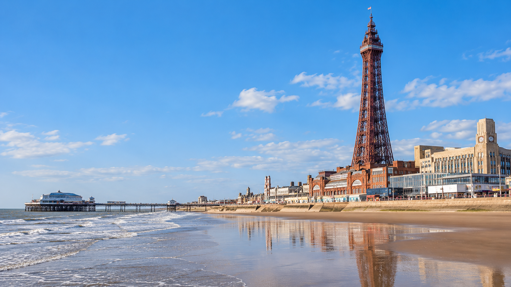Blackpool Tower and seafront representing spray cork insulation services in Blackpool