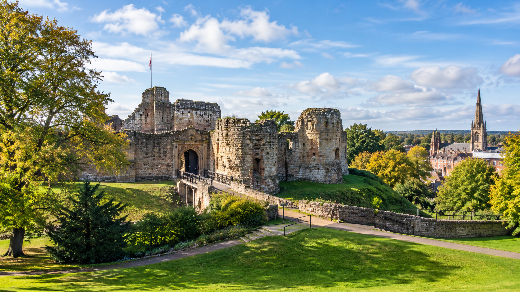 Historic Stafford castle ruins representing spray cork insulation services in Stafford
