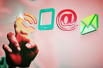 redes sociales, mail, comunicación, contacto
