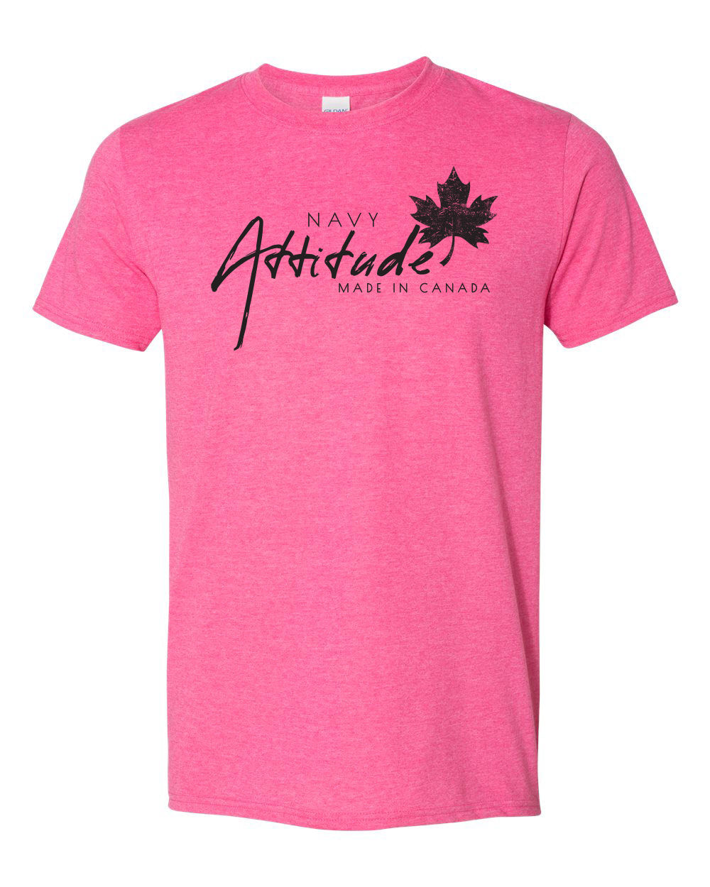 Heather Heliconia - Navy Attitude Soft T-Shirts - Black