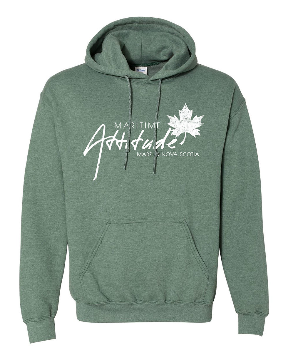 Heather Dark Green - Maritime Attitude Sweater - White