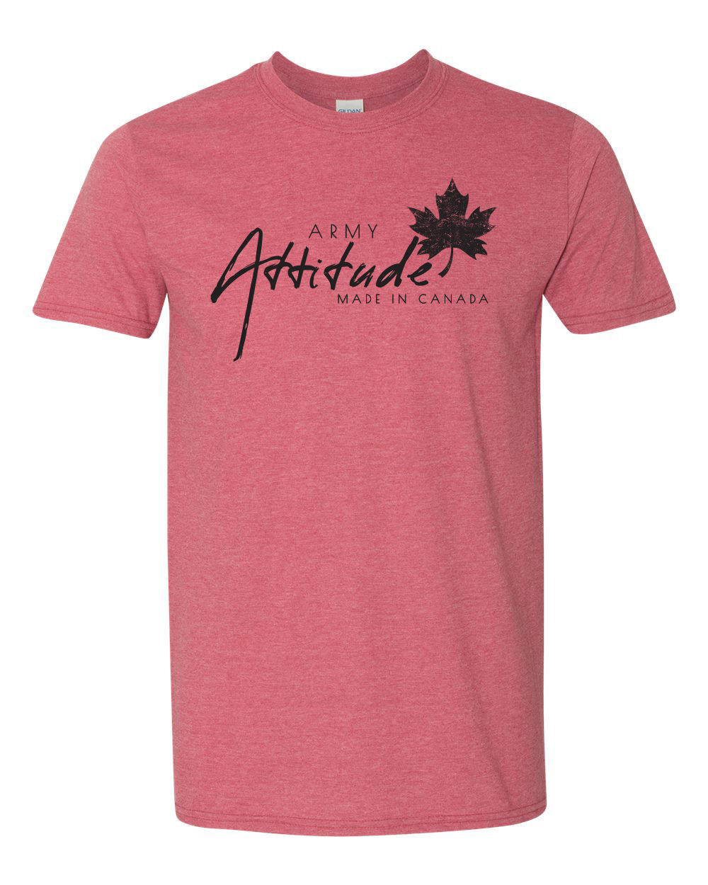 Heather Cardinal Red - Army Attitude Soft T-Shirts - Black