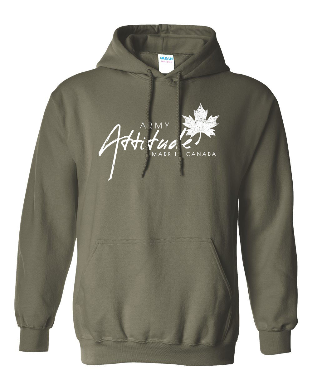 Military Green - Army Attitude Sweater - White
