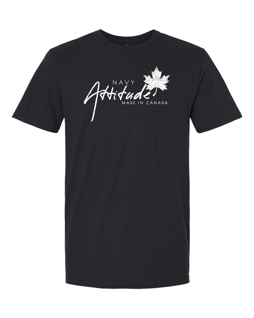 Black - Navy Attitude Soft T-Shirts - White