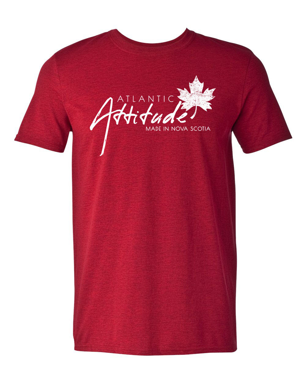 Antique Cherry Red - Atlantic Attitude Soft T-Shirts - White
