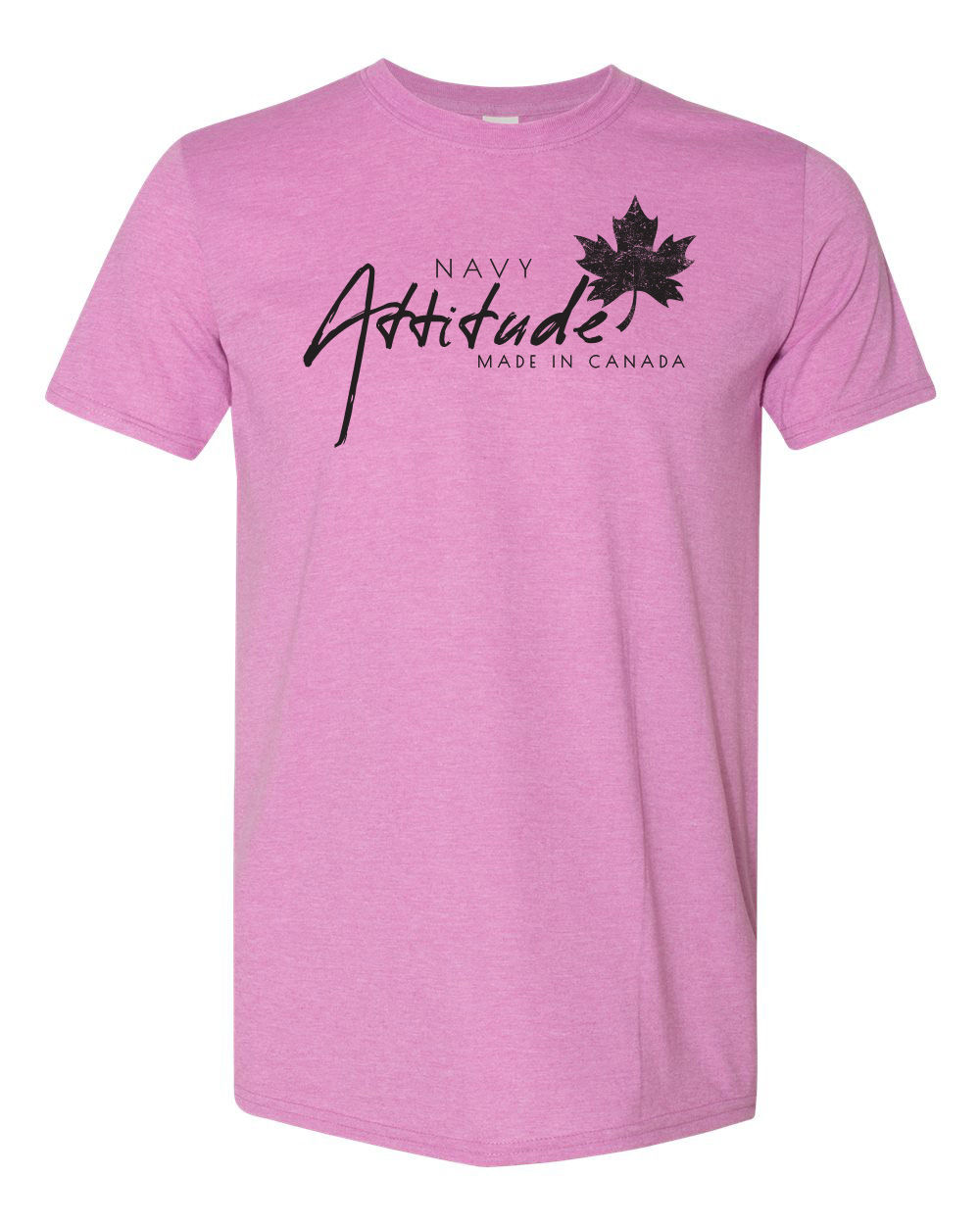 Heather Orchid - Navy Attitude Soft T-Shirts - Black