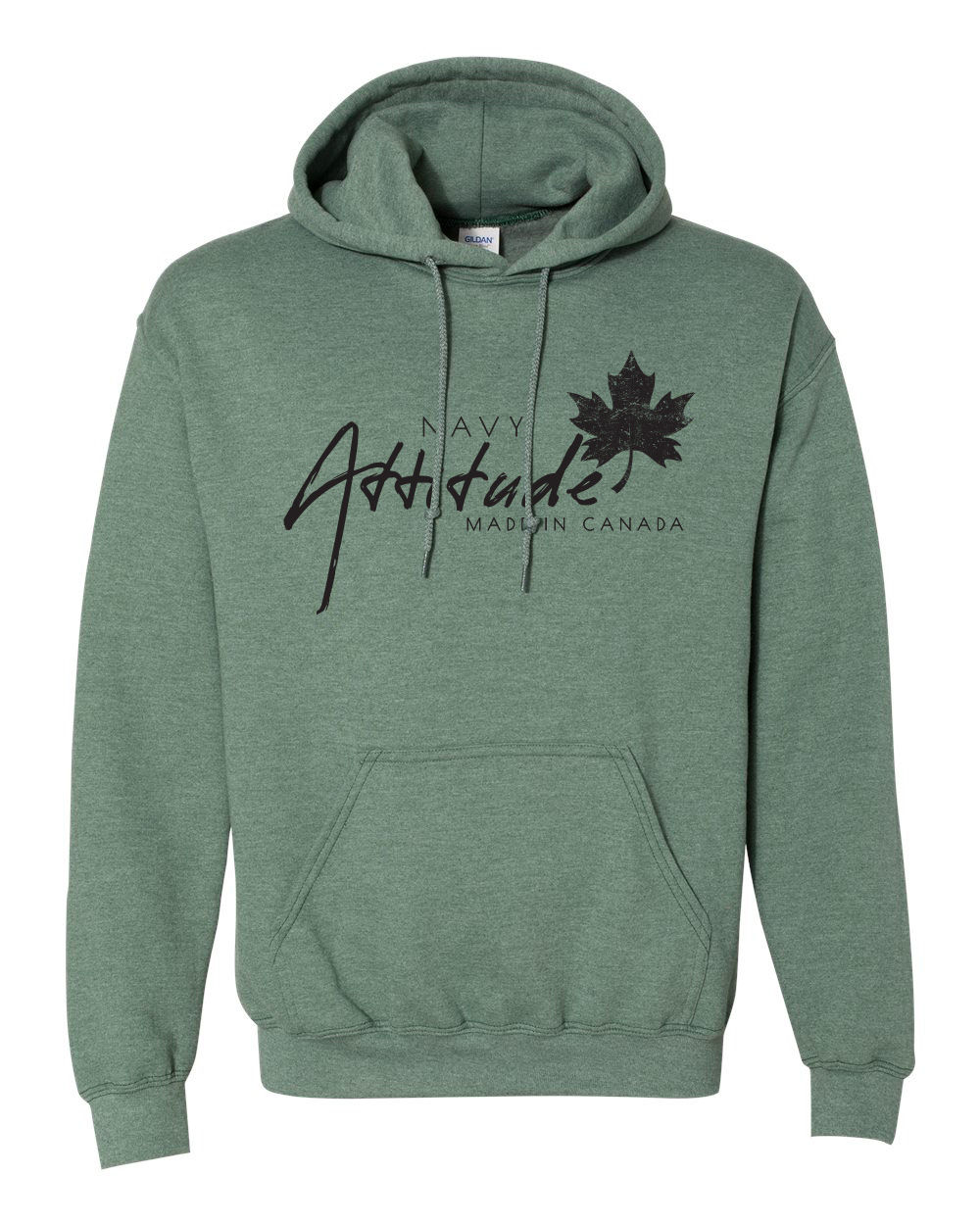Heather Dark Green - Navy Attitude Sweater - Black