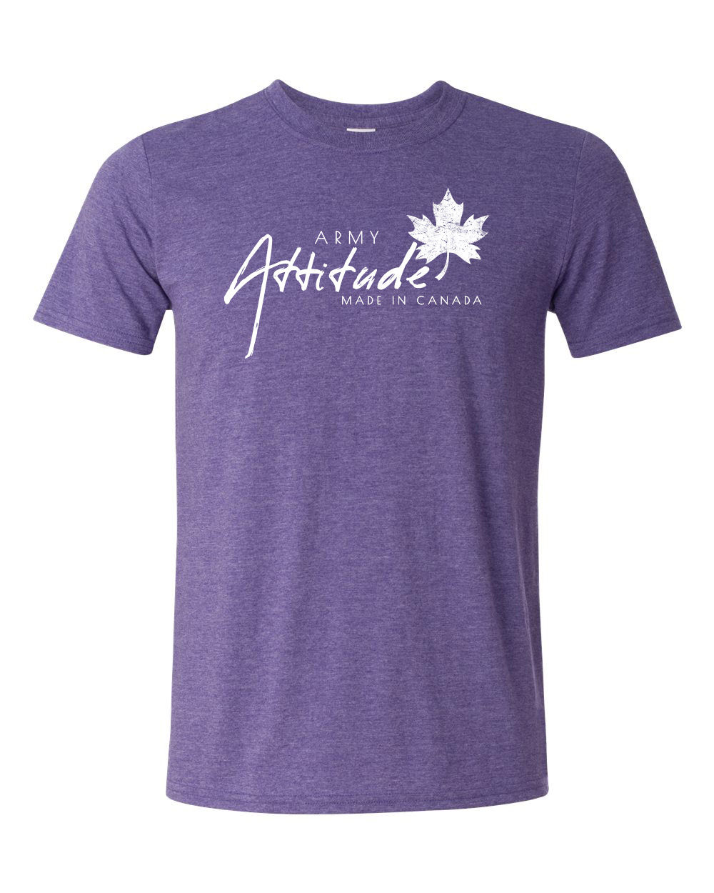 Heather Purple - Army Attitude Soft T-Shirts - White