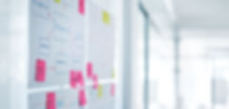 Team collaboration with post-it notes