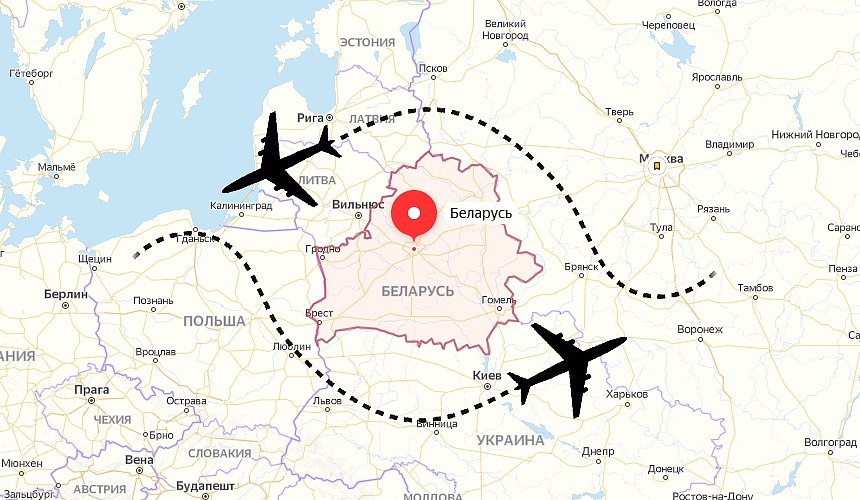 Так будет выглядеть облет Белоруссии. Иллюстрация: tourdom.ru