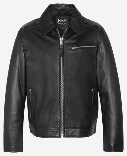 BLOUSON CUIR SCHOTT HOMME LCANDREAS NOIR | Atoutmark