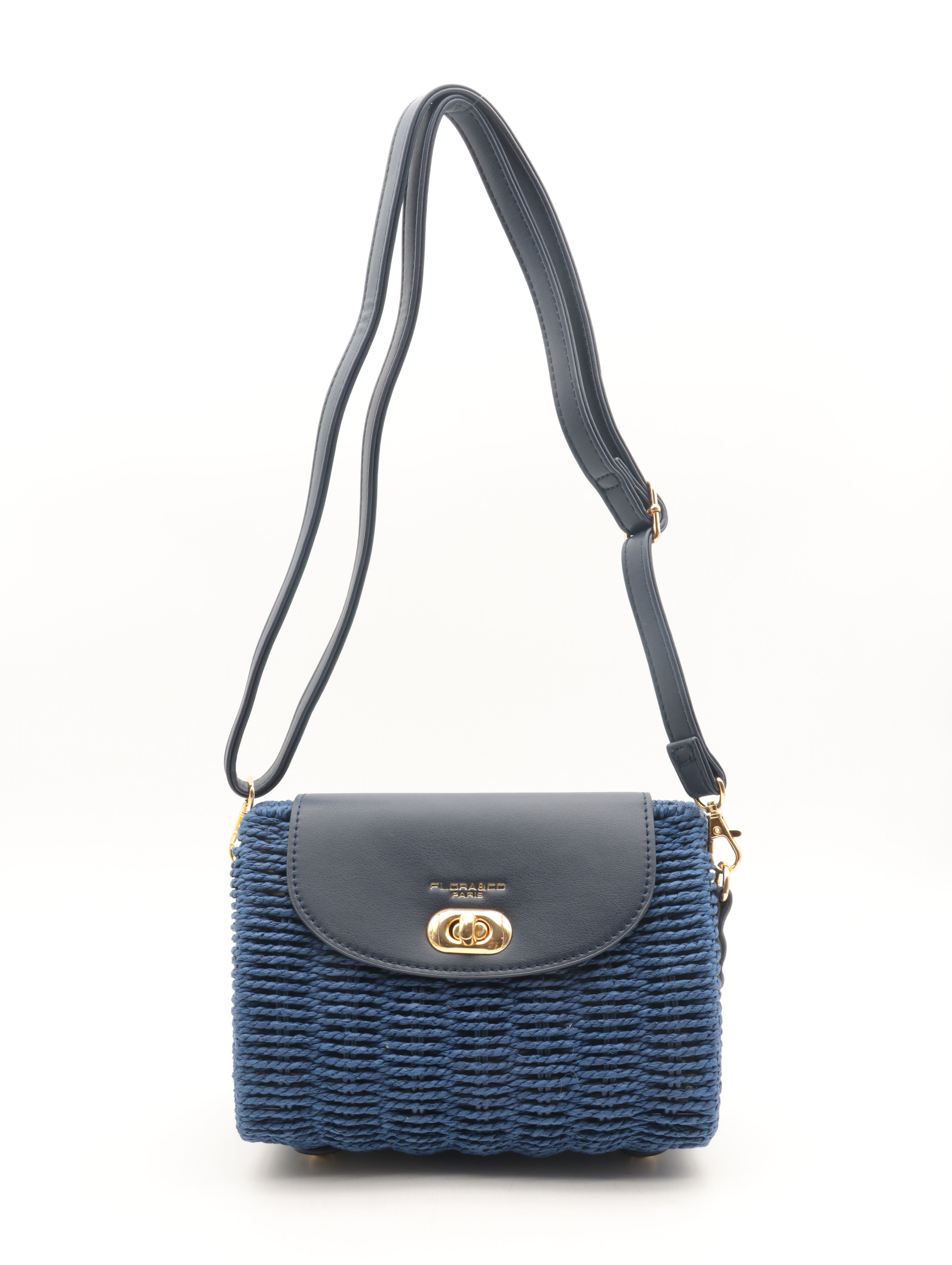 SAC PAILLE FLORA&CO C1047 BLEU