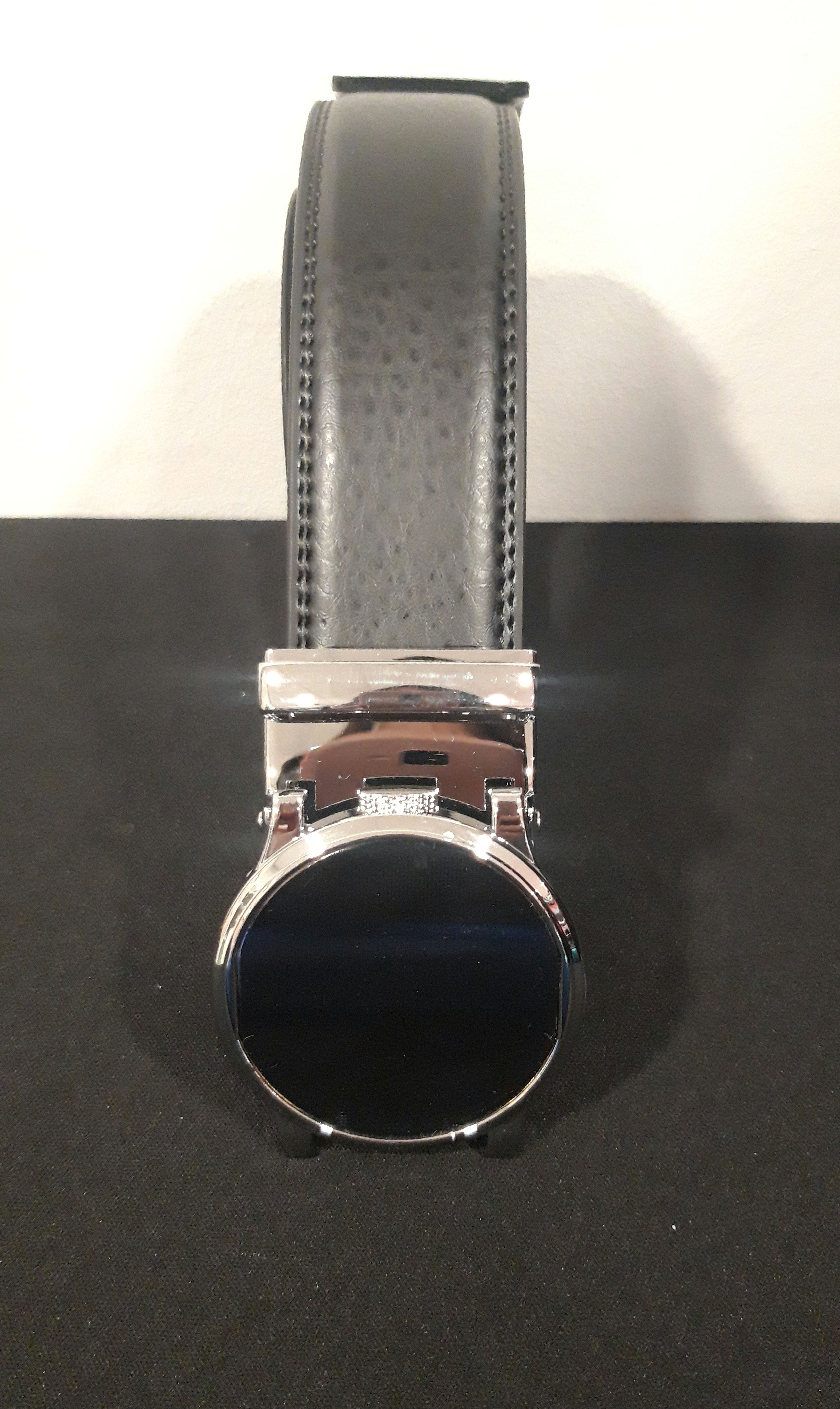 CEINTURE AUTOMATIQUE CUIR NOIR POUR HOMME MASSILIANO SERGIO