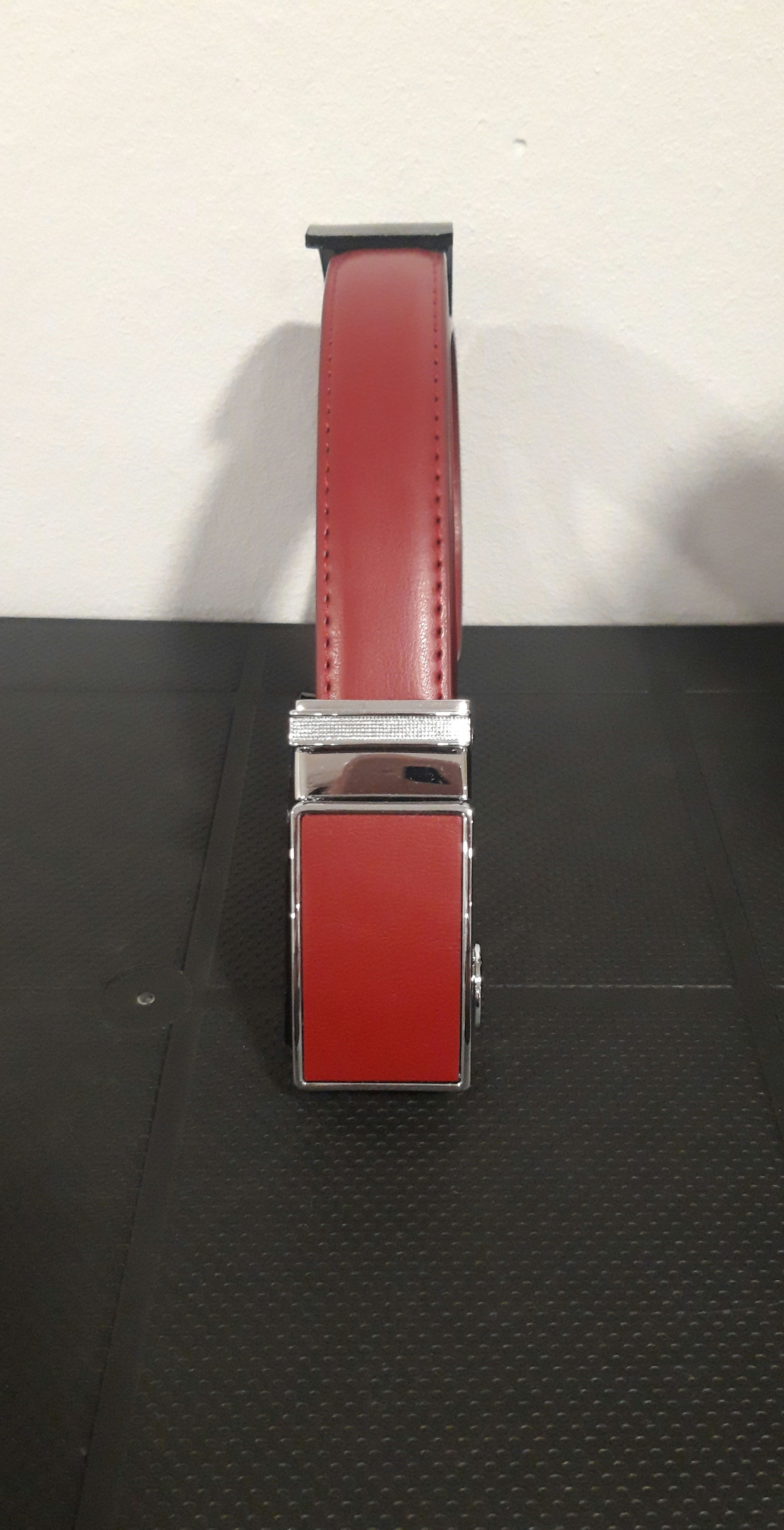 CEINTURE AUTOMATIQUE CUIR ROUGE FONCÉ POUR FEMME MASSILIANO SERGIO