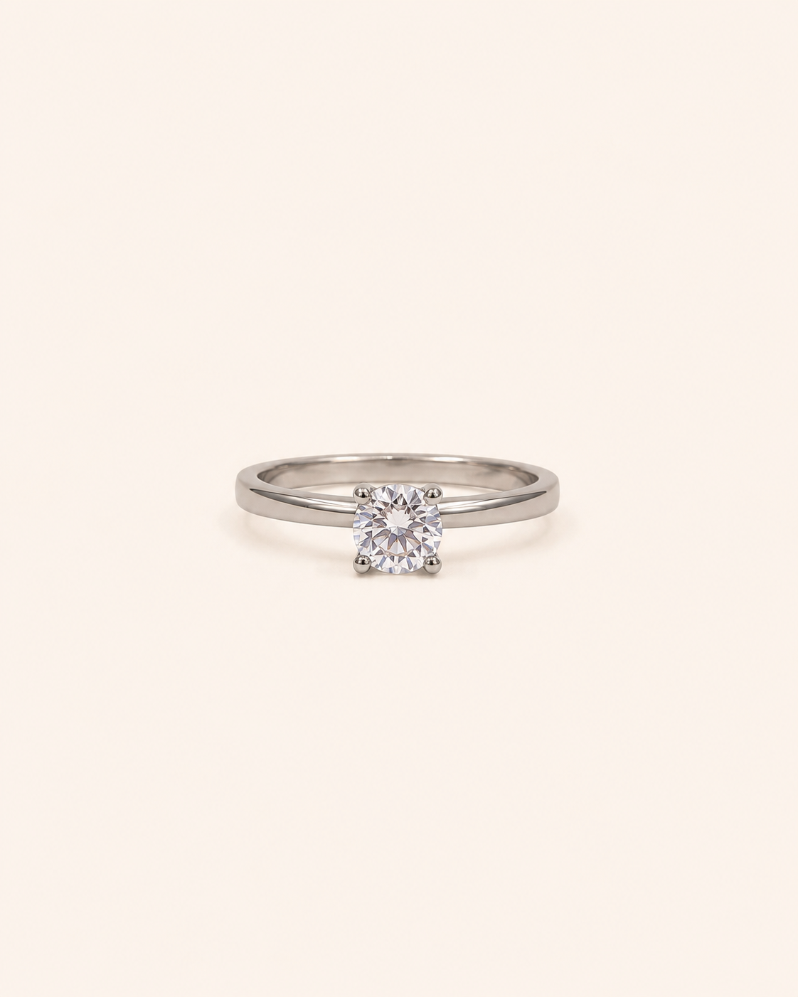 Brilliant-Cut Cubic Zirconia Solitaire Ring