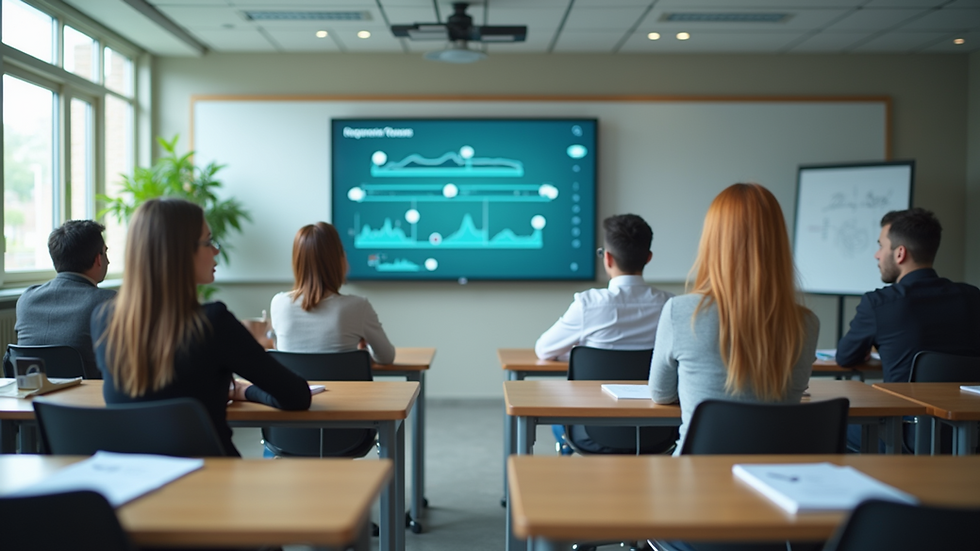 Eye-level view of a modern classroom with interactive learning tools