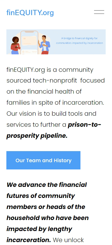 A Gif with the current finEQUITY mobile site
