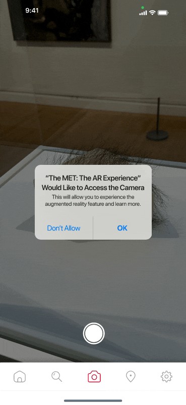 A GIF going through the AR camera feature