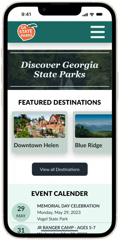 Mobile GIF mockup of my redesign