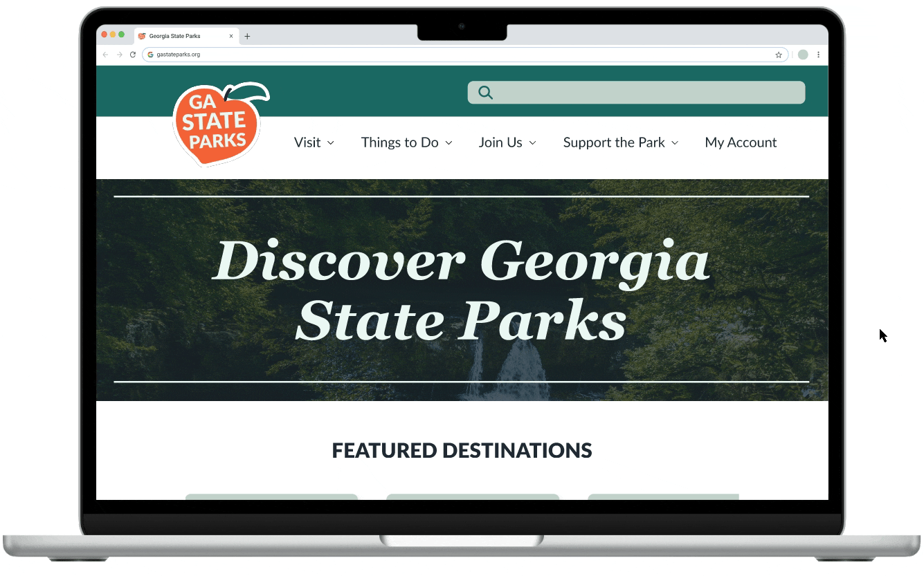 Web mockup GIF of my redesign