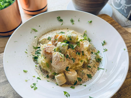 scallops in cream lemon sauce with leeks recipe