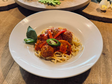 italian meatball mushroom pepper arrabbiata spicy pasta recipe