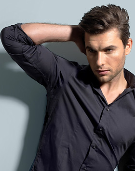 Male model in grey shirt