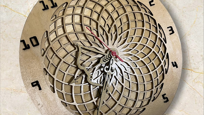 Wooden Wall Clock with Unique 3D Design,Silent Clock Mechanism,Handmade Large Clock,Wall Decor,Wall Clock Wooden,Wall Hanging Clock