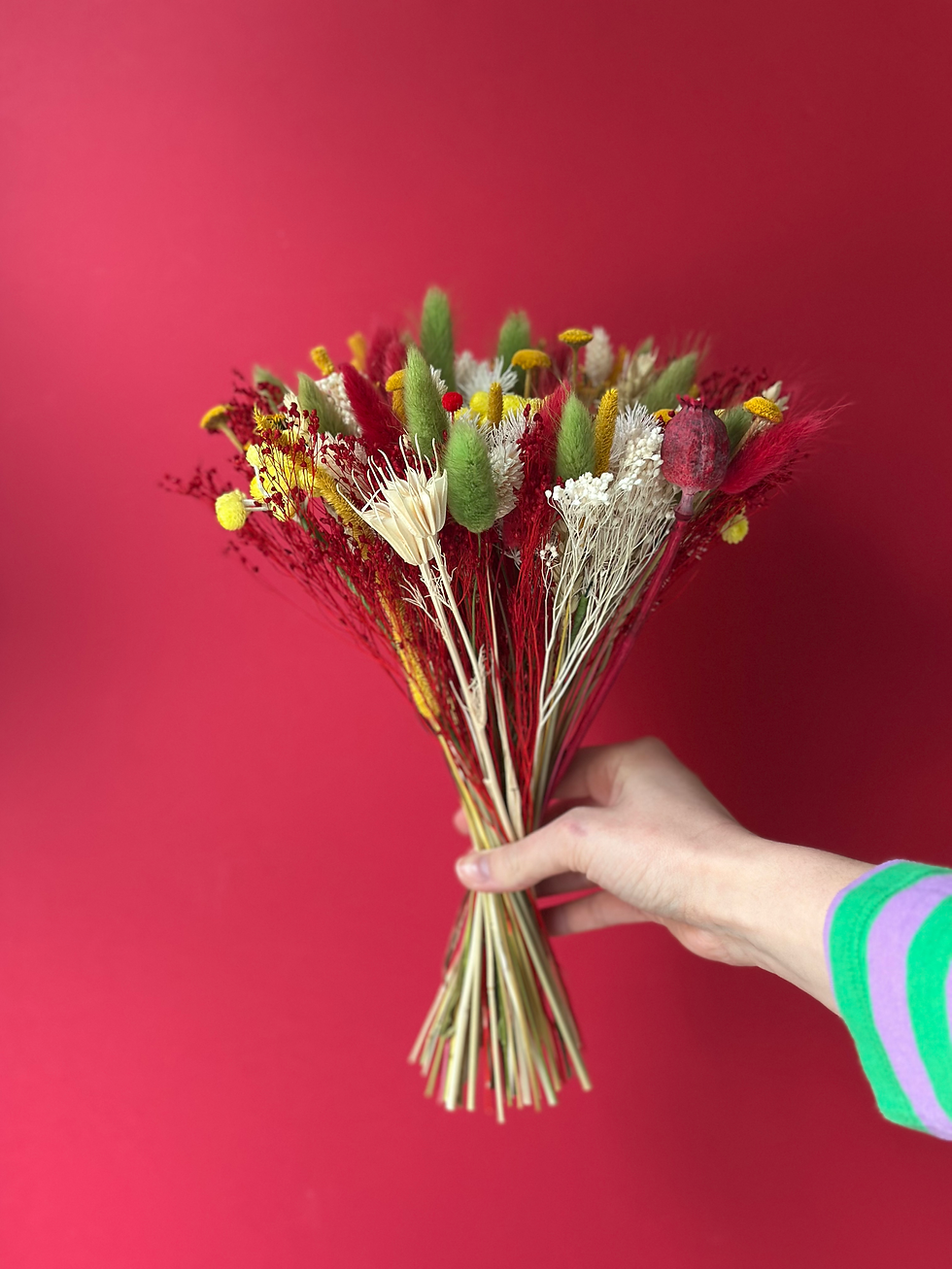 bouquet décoratif en fleurs séchées pour intérieur