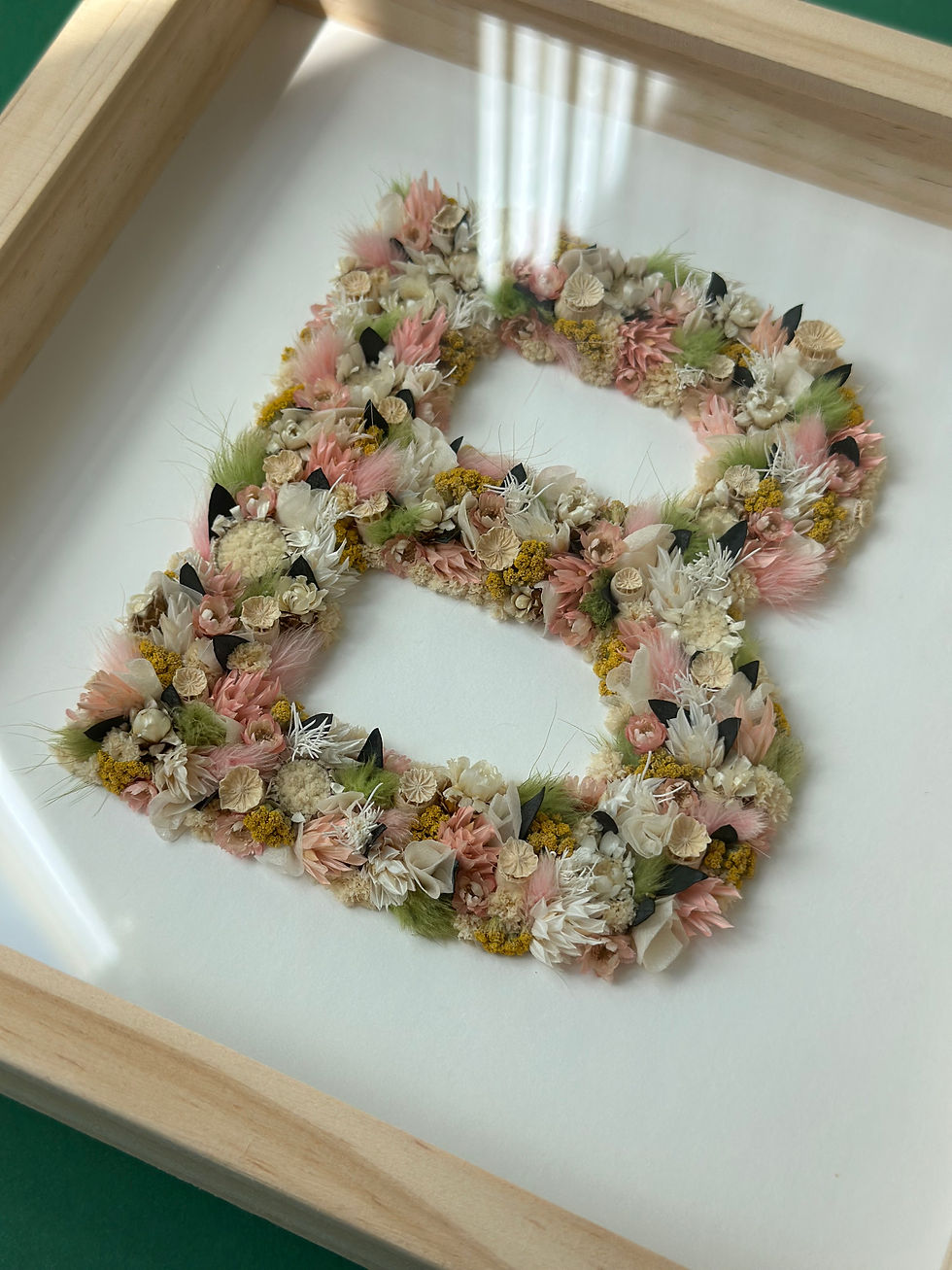 Miniature : lettre florale fleurs séchées cadeau