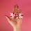 Miniature : Barrette à cheveux en fleurs séchées, camaïeu de rose
