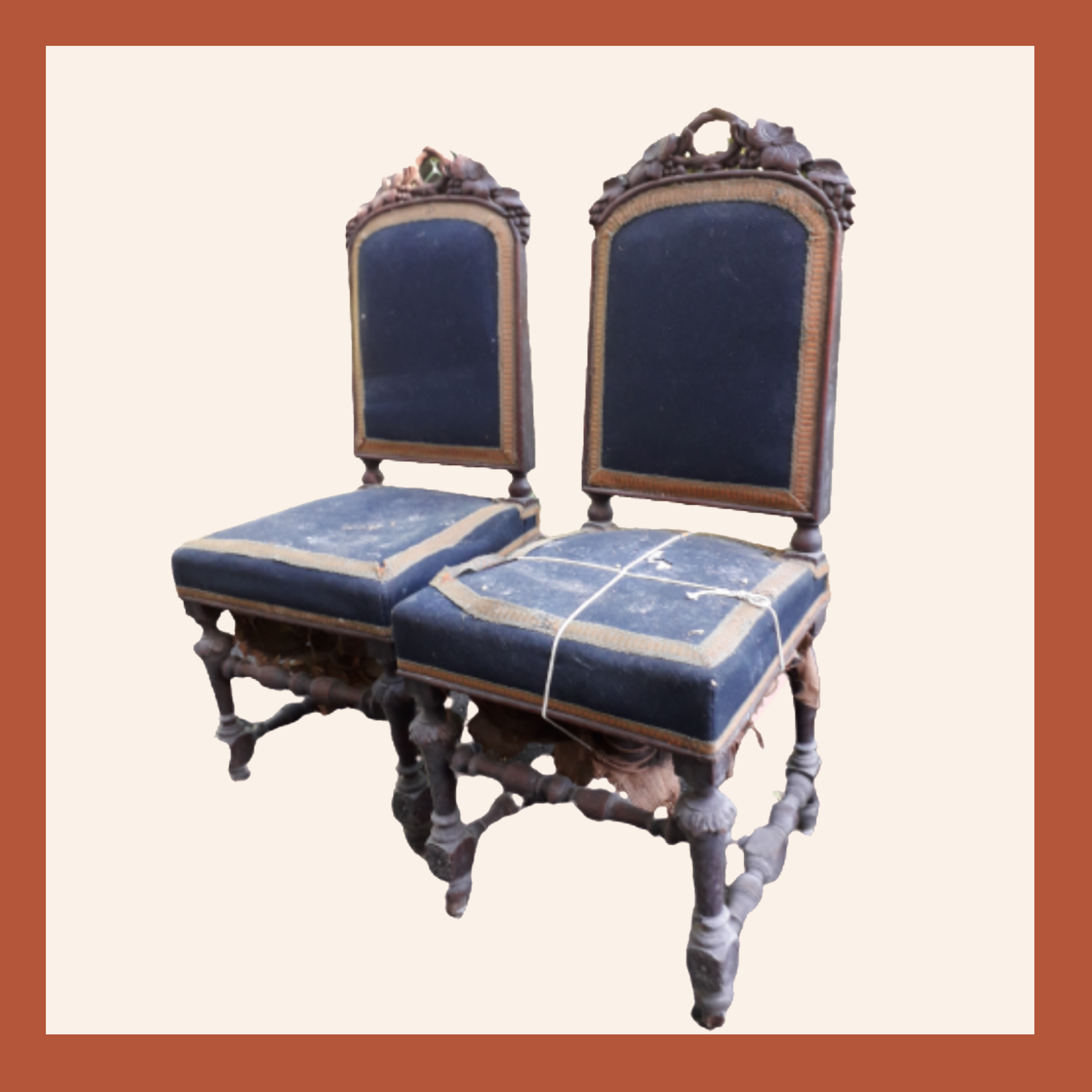 Lot de 2 chaises Louis XIII