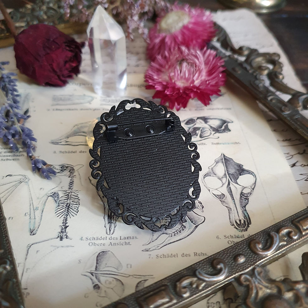Thumbnail: Black gothic halloween ouija planchette pin brooch