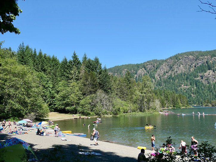 Beach at Gordon Bay Provincial Campground | Cowichan Lake | cycle touring Vancouver Island