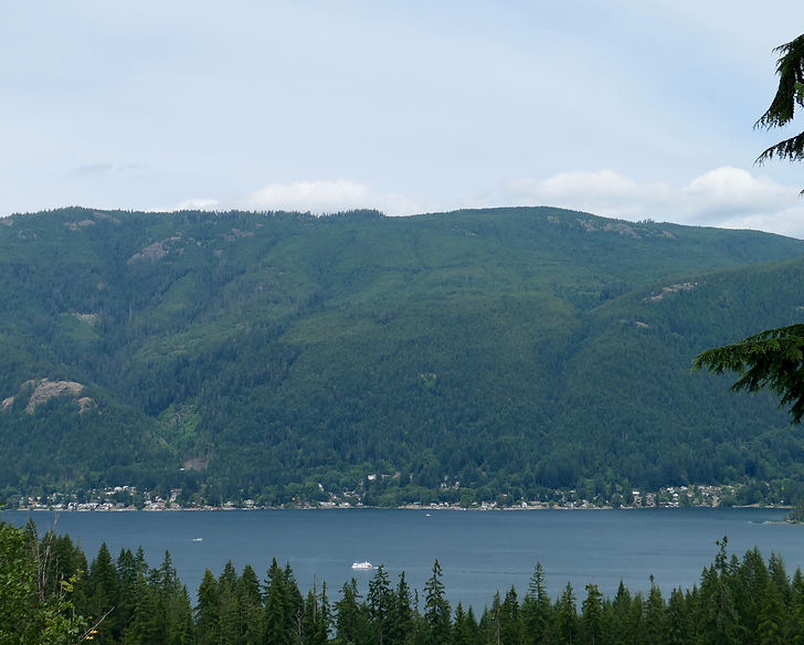 Youbou from across Cowichan Lake | cycling Cowichan Lake | cycle touring Vancouver Island