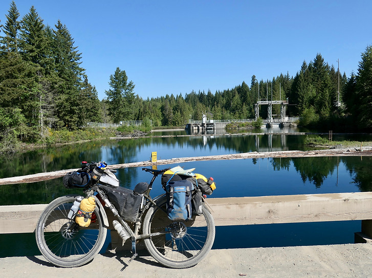 Bridge over Puntledge River | NE Comox Lake | cycle touring Vancouver Island