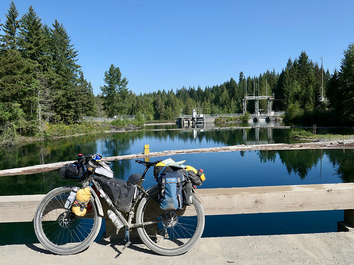 Bridge over Puntledge River | NE Comox Lake | cycle touring Vancouver Island