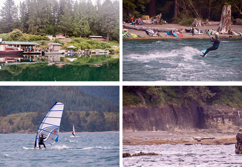 Nitinat Lake Rec Campground | kite skiing & wind surfing | cycle touring Vancouver Island
