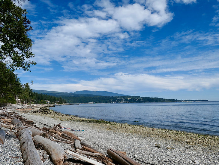 Coastline north of Sechelt | bike touring Sunshine Coast