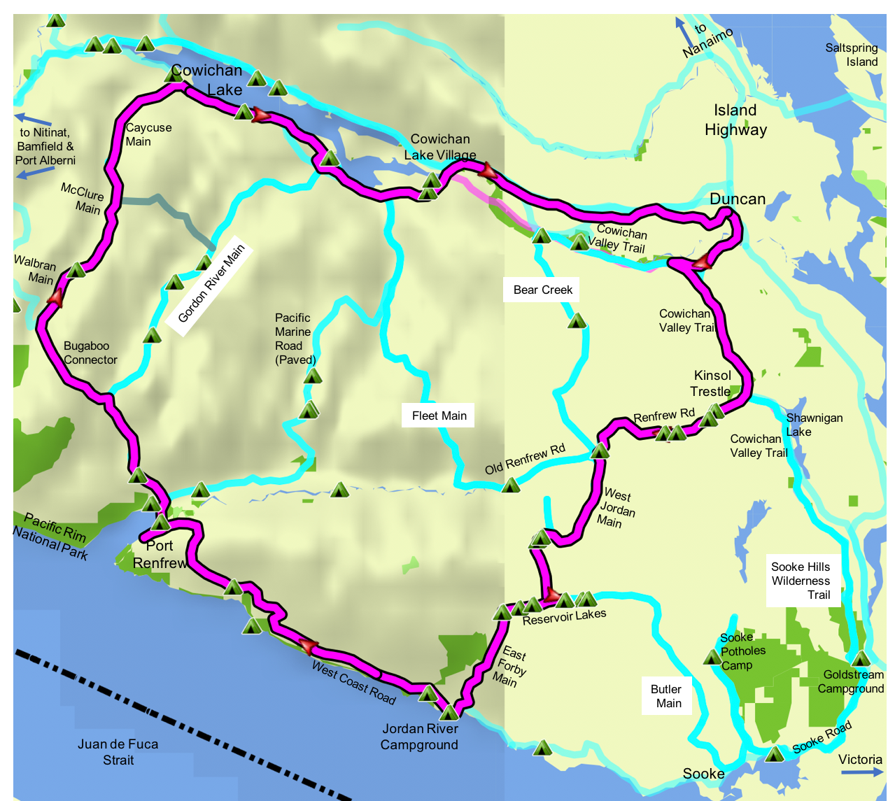 Cowichan Kinsol SW Coast Backroads