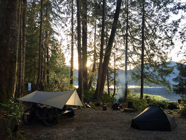 Cougar Creek Rec Camp | Tlupana Inlet west of Gold River | bikepacking Vancouver Island