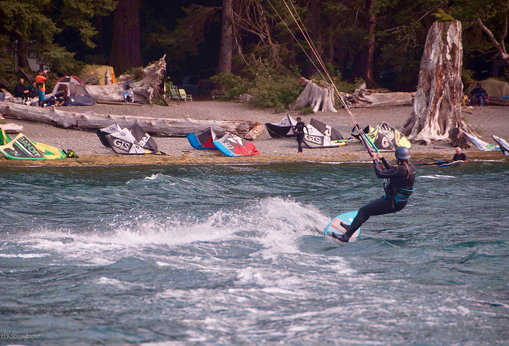 Kite skiing Lake Nitinat | Cowichan Nitinat Port Albeni fav backroads ride | cycle touring Vancouver Island