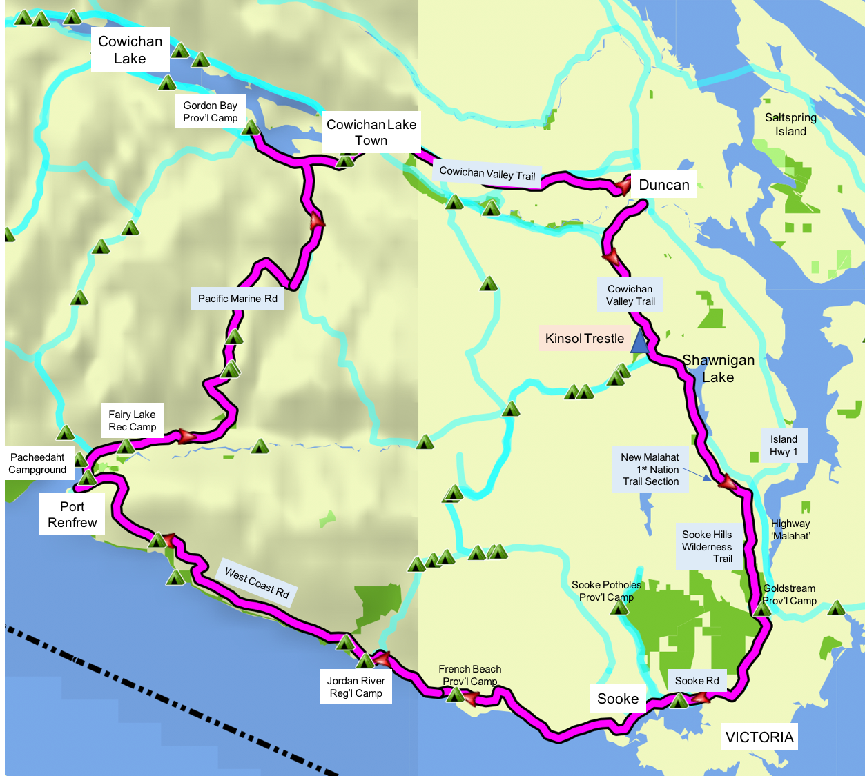 Cowichan Kinsol Port Renfrew Loop