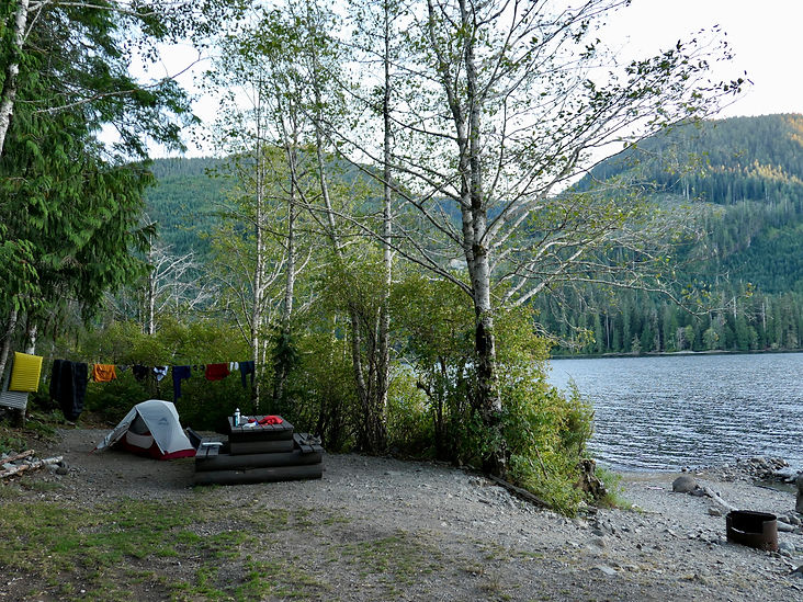 Muchalat Lake Rec Campground | bikepacking north from Gold River | cycle touring Vancouver island