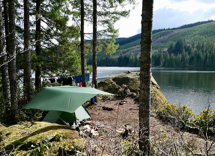 Wolf Lake camp | bikepacking Wolf Lake | bikepacking Courtenay NW lakes
