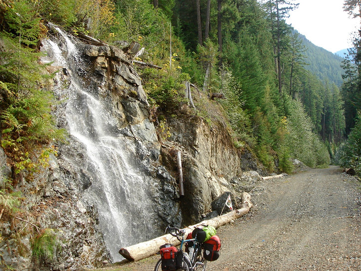 Nahmint Main beside Nahmint River | cycle touring SW of Port Alberni | bikepacking