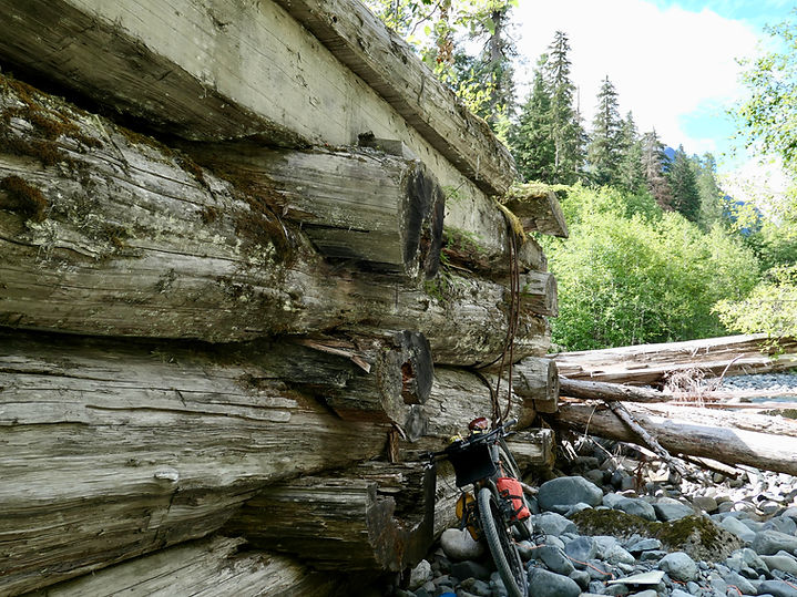 Decommissioned Stewart bridge | White River Main | bikepacking north Vancouver Island