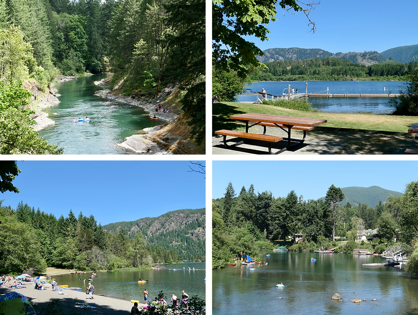 Cowichan Valley swimming & tubing | Cowichan Lake & Cowichan River | cycle touring Vancouver Island