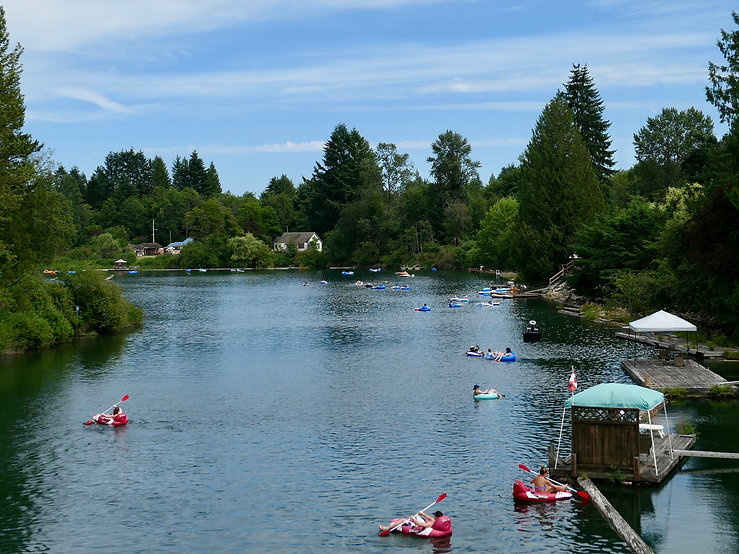 Tubing & swimming the Cowichan River | cycling Cowichan Lake | cycle touring Vancouver Island